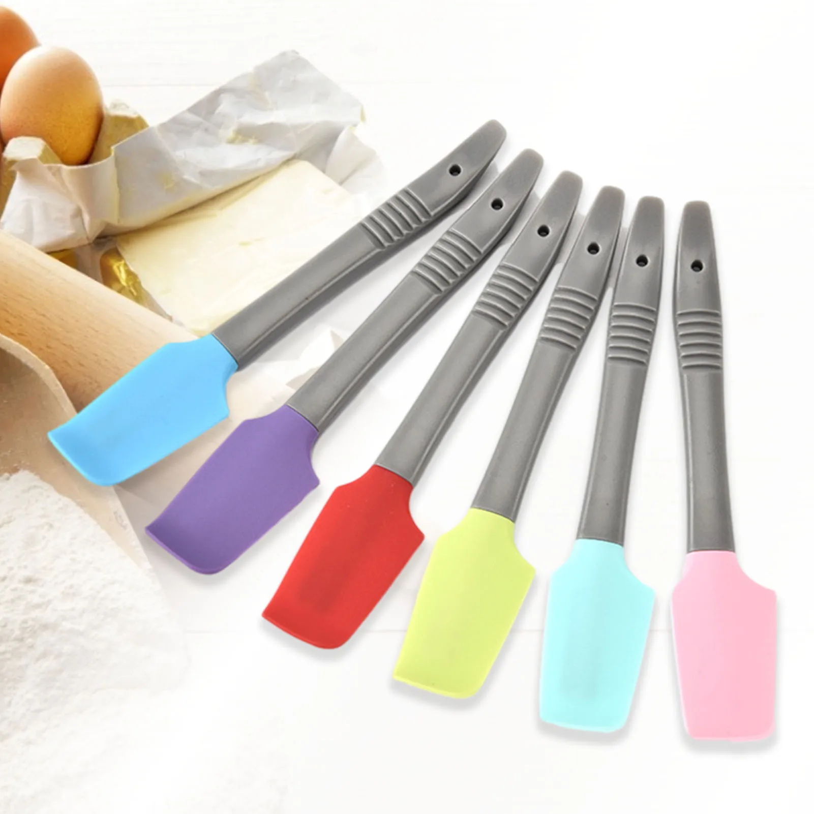 Small Silicone Spatula Set User-friendly Arc Design Labor-saving Milk Butter Scraper Time-saving Stirring Of The Batter