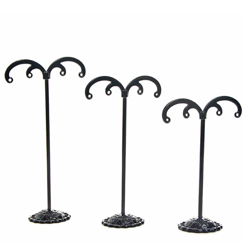 

Simple and useful designed 3 Pcs Metal Earrings Display M-Shape Rack Stand Showcase Jewelry Organizer Holder Shelf Display