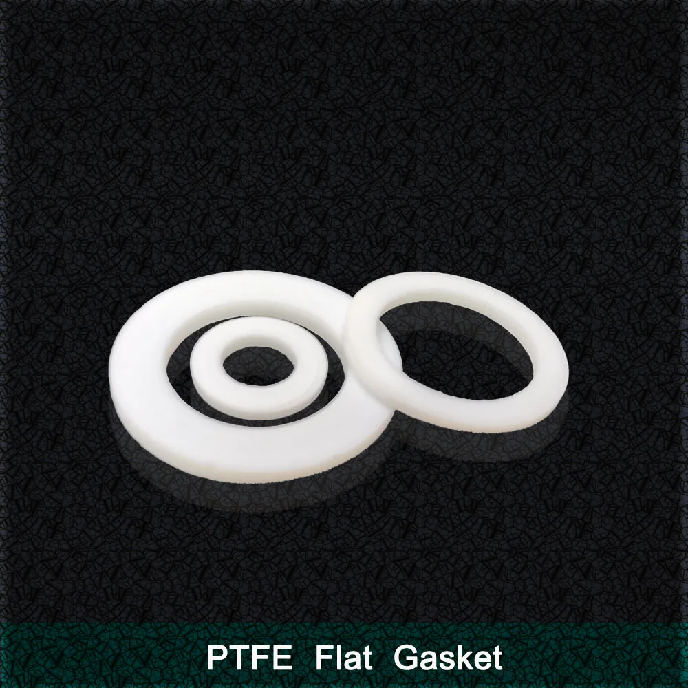 PTFE Gasket Flat Washer Thickness 2mm ID 6mm~100mm Resistant to High&Low Temperature Corrosion Anti-aging For Flange ID*OD*CS