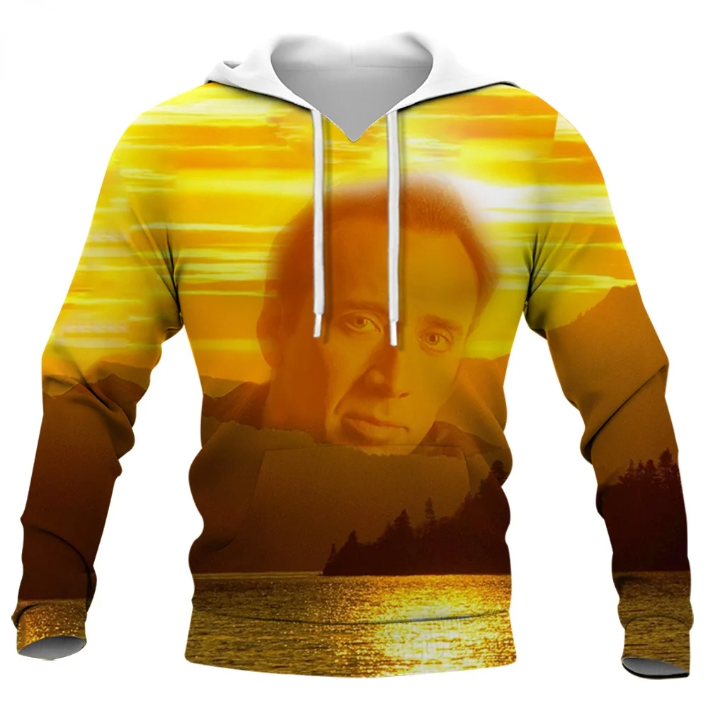 

CLOOCL Funny Actor Nicolas Cage Stare At You Hoodie 3D All Over Printed Autumn Men Women Tracksuit Casual Hooded Pullover