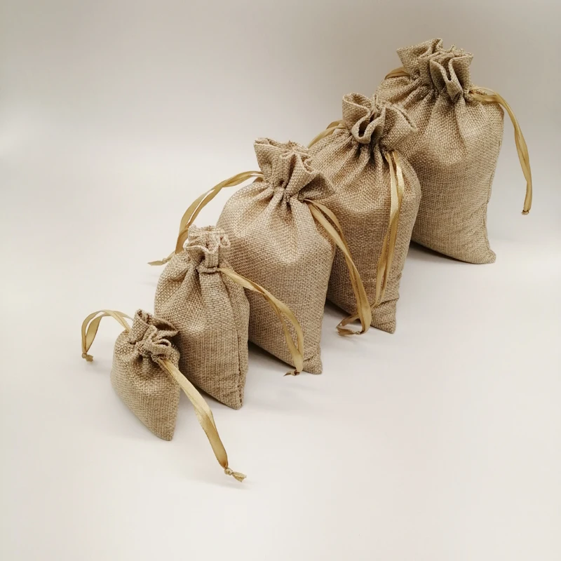 

200pcs Silk Ribbon Drawstring Bag Sack Jute Bag Small Jewelry Bags Pouch for Jewelry Gift Packaging Bag Wedding Display Diy Gift