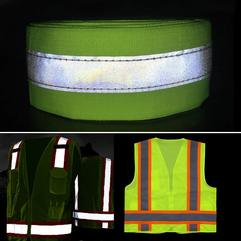 Imagem -03 - Reflective Oxford Fabric Sewing Tape High Visibility Webbing Ribbon para Roupas e Bolsas