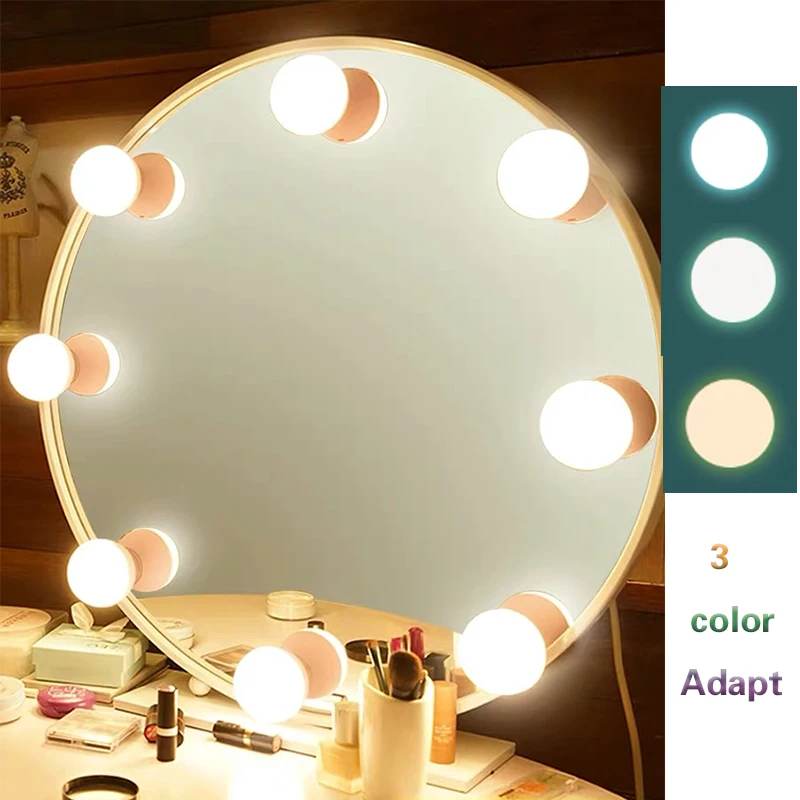 YOUYOUHUAN LED Makeup Mirror Light Bulb Hollywood Vanity Lights Stepless Dimmable Wall Lamp 6 10 14Bulbs Kit for Dressing Table