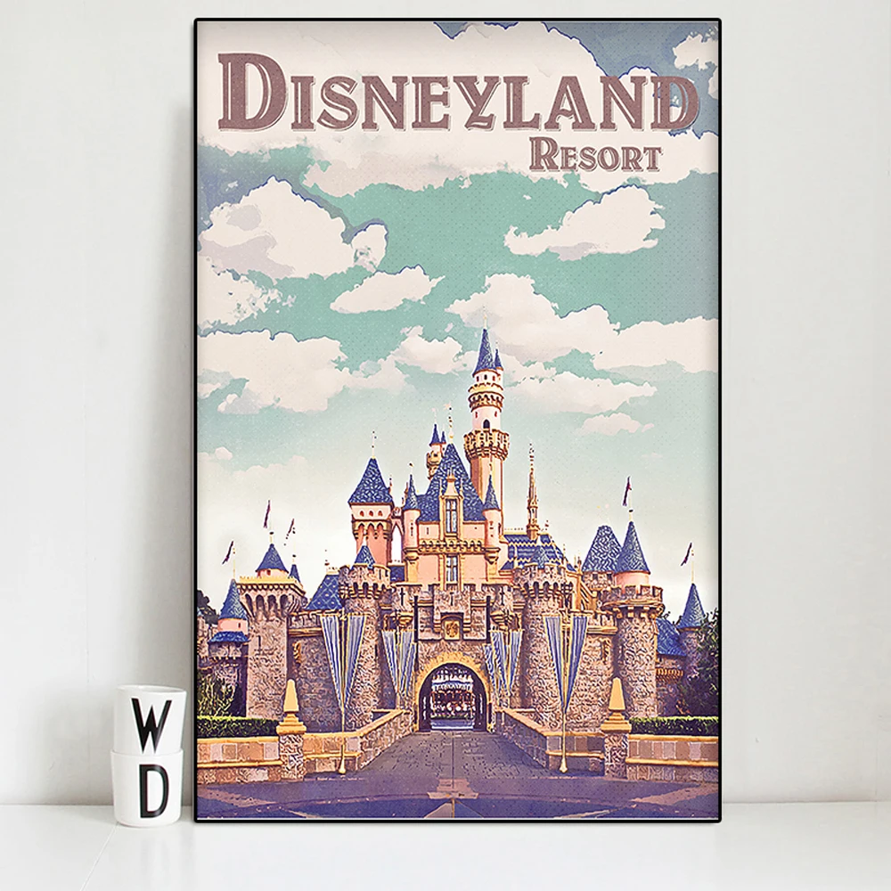 

Disneyland Paris Poster And Print Cartoon Mickey Mouse Canvas Painting Wall Art Picture Home Living Kids Room Decoration Mural