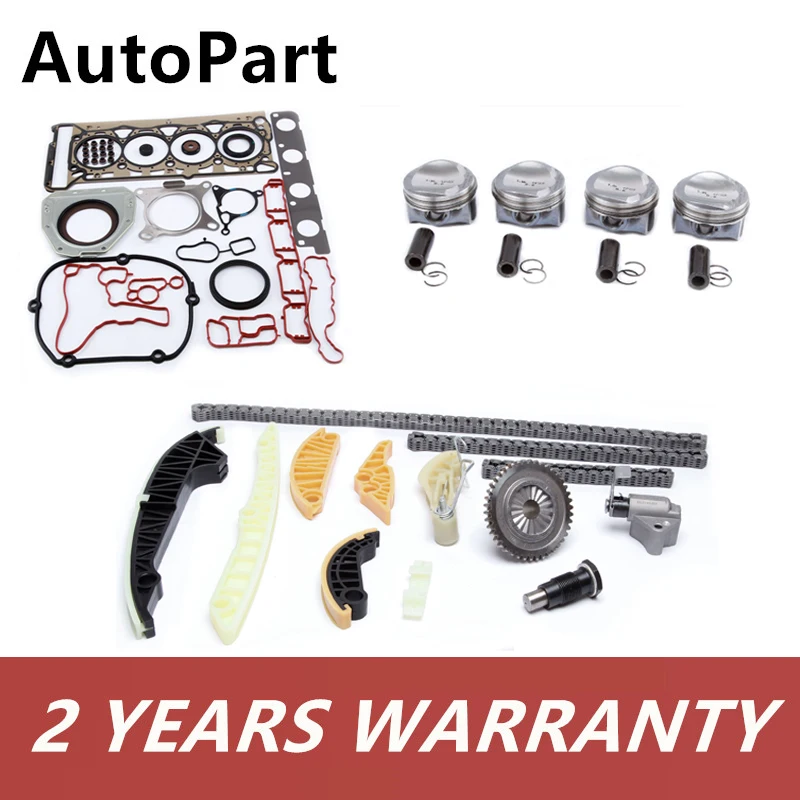 06H107065BS 06J103383D 1.8T Pin23mm Engine Piston Gaskets Timing Chain Guide Repair Kit For VW Golf Passat Audi A4 TT Skoda Seat