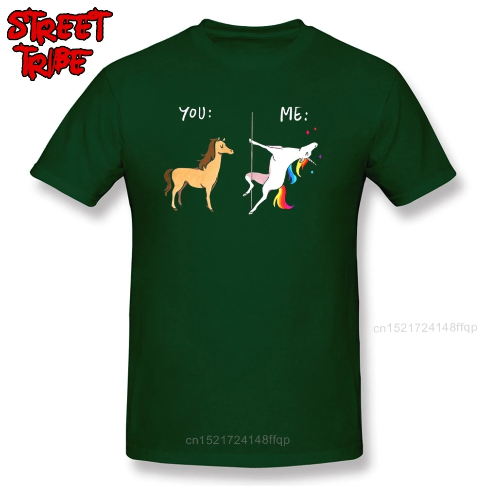 Funny T-shirt Awesome Men\'s T Shirts Me Unicorn You Horse Tshirt Hip Hop Pole Dancing Adult Tshirt Wholesale Street Tops Tees