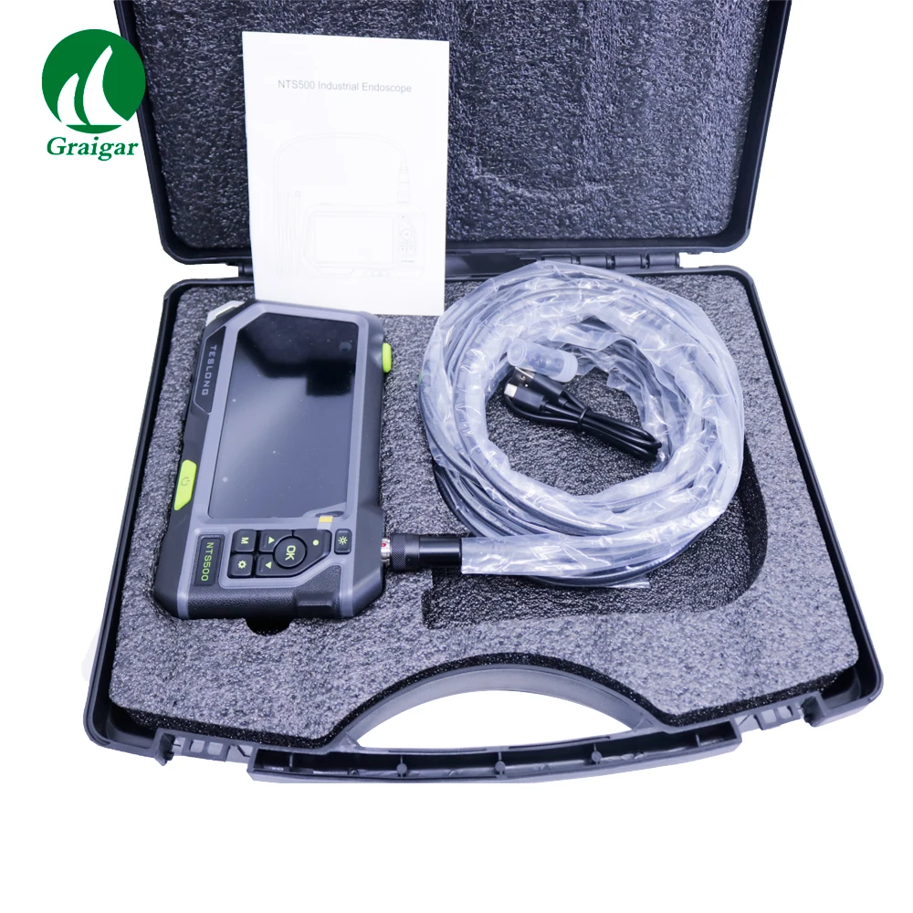 Cámara de inspección Industrial NTS500, endoscopio portátil, Monitor LCD de 5 pulgadas, cabezal de cámara de 7,6mm, 1280x720 píxeles (QVGA), Cable de 5m