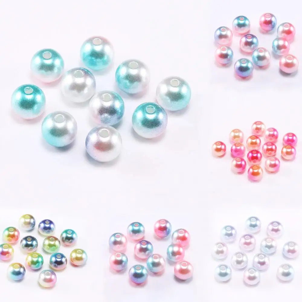 Hot 4mm 300pcs No Hole Mixed Round ABS Imitation Pearl Acrylic Loose Beads DIY for Jewelry Making Accessories