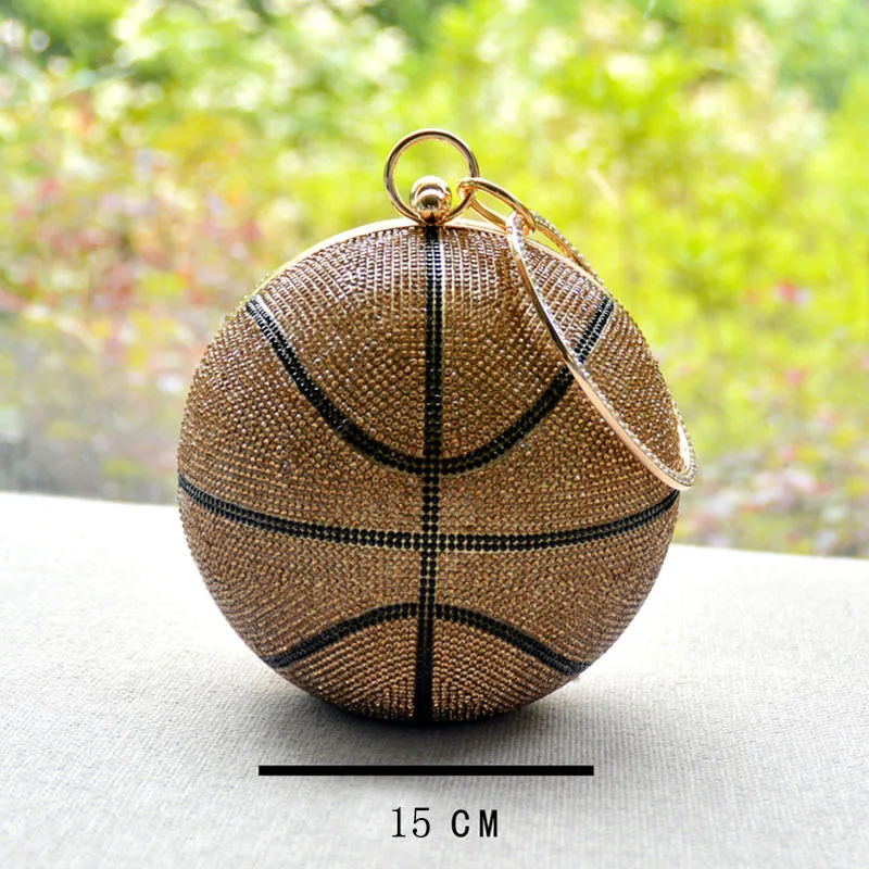 Imagem -02 - Bolsa Feminina de Basquete para Festas Bolsa de Mão Estilo Basquete Várias Cores da Moda com Pedras de Luxo com Corrente para Ombro Casamento