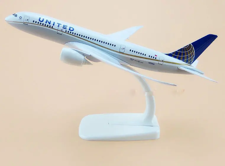 20CM Alloy Metal American Air United Airlines Boeing 787 B787 400 Airways Plane Model Aircraft Airplane Model w Stand Gift