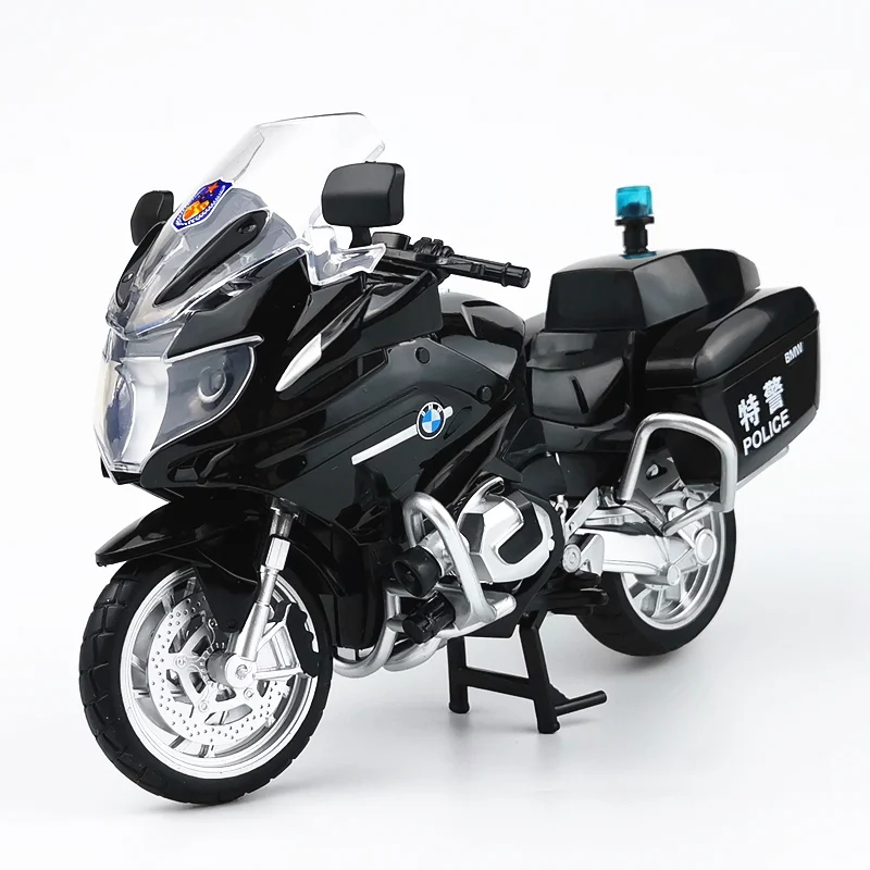 Réplique du modèle de moto moulé sous pression par la Police, reproduction du jouet avec son et lumière, cadeau d\'anniversaire, de noël, Collection