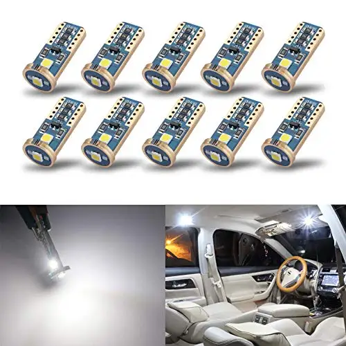 AX03 Extremely Bright Wedge T10 168 194 LED Bulbs for Car Interior Dome Map Door Courtesy License Plate Lights, Xenon white