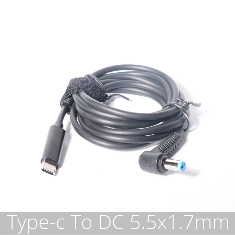 

(5.5x1.7mm) USB Type C PD Laptop Charging Cable Cord Dc Power Adapter Converter DC 5.5*1.7mm Male 90 Degrees Right Angled