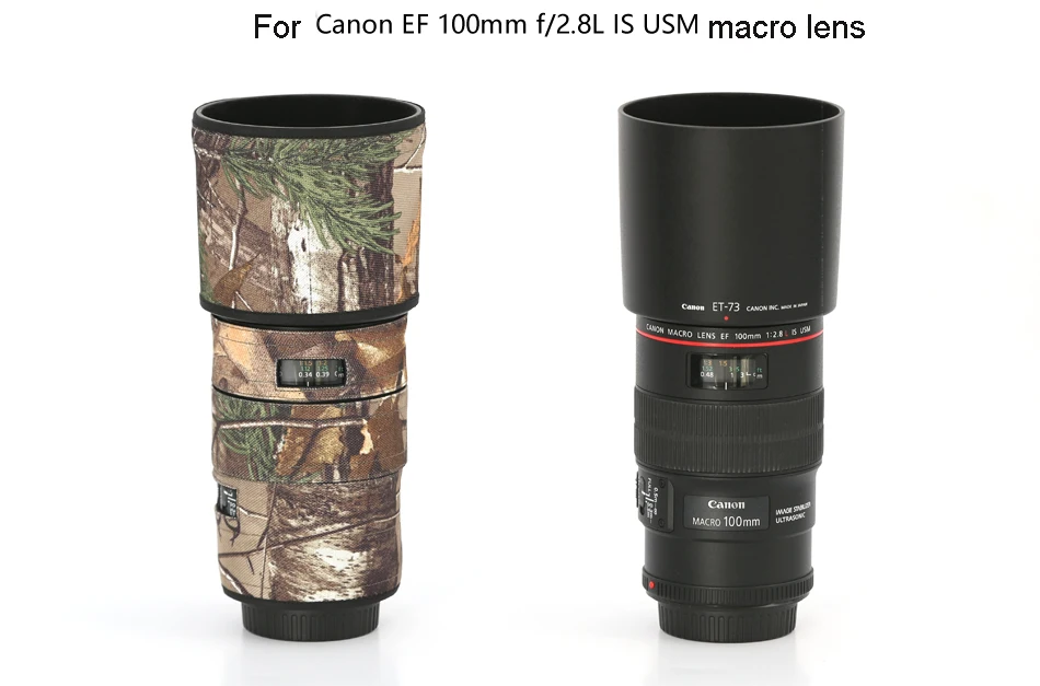 ROLANPRO obiektyw etui do aparatów Canon EF 100mm f2.8L IS USM kamuflaż deszcz osłona obiektywu z długim rękawem pistolety przypadku odzież do zdjęć