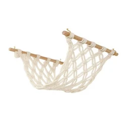 Hamaca de macramé para frutas, Red de soporte y gancho para colgar debajo del Gabinete de cocina, vegetales, cesta de frutas