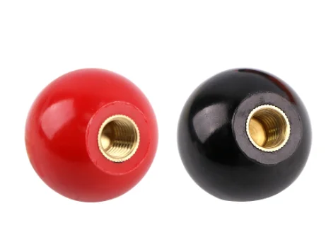 Thermoset Ball Knob M6 Female Thread Machine Handle 25mm Dia Red 5Pcs/Black 5Pcs