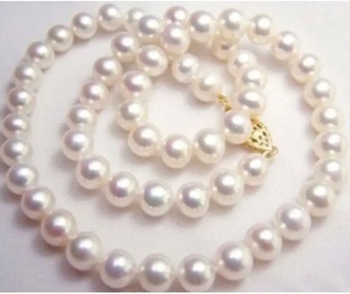 

GENUINE NATURAL 9-10MM WHITE SOUTH SEA AAA PEARL NECKLACE 20 INCH
