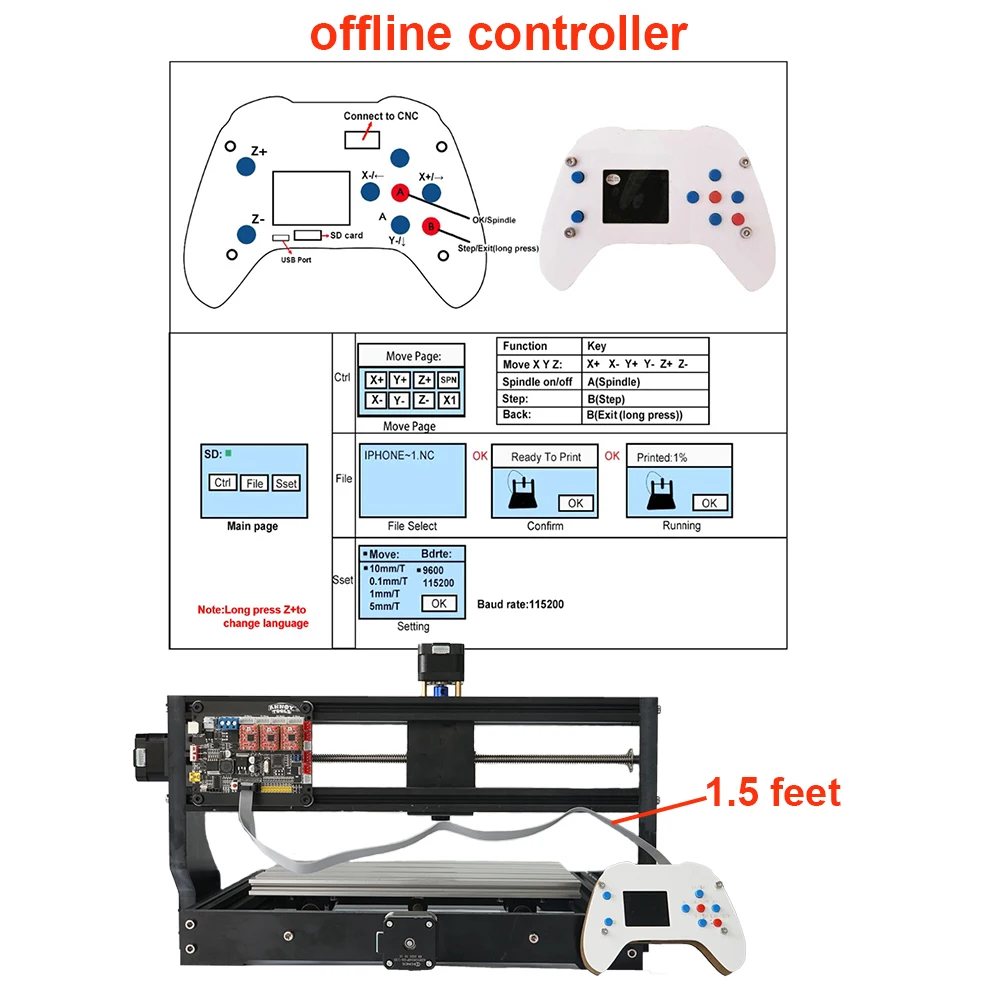 CNC 3018 Pro 2 in 1 Woodworking Engraving Machine & Laser Engraving Machine DIY Mini CNC Machine 3 Axis Pcb Milling Machine