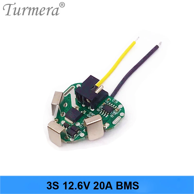 Turmera 3S 10.8V 12.6V Screwdriver Battery 3S1P 18650 Bracket Holder and 12V 20A BMS Apply to Shrika Shura and RC Airplane Drone