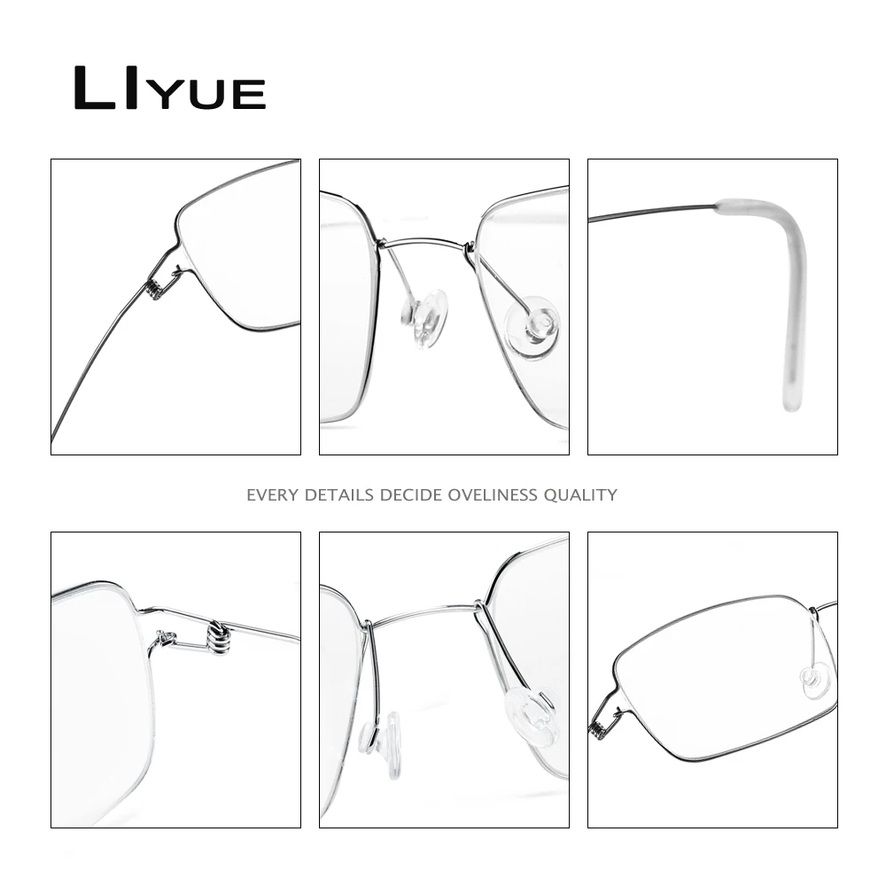 Monture de lunettes carrées en titane pour hommes et femmes, optique, style coréen, Prescription de myopie, sans vis