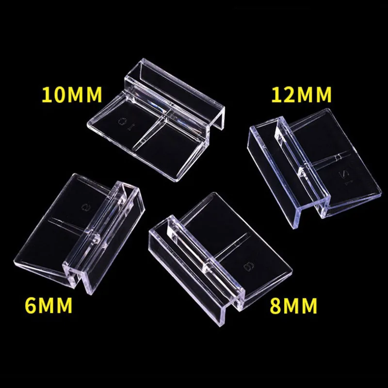 6/8/10/12mm Plastic Aquarium Aquarium Acryl Clips Glas Cover Ondersteuning Houders Accessoires voor aquarium Filter Lamp Stand