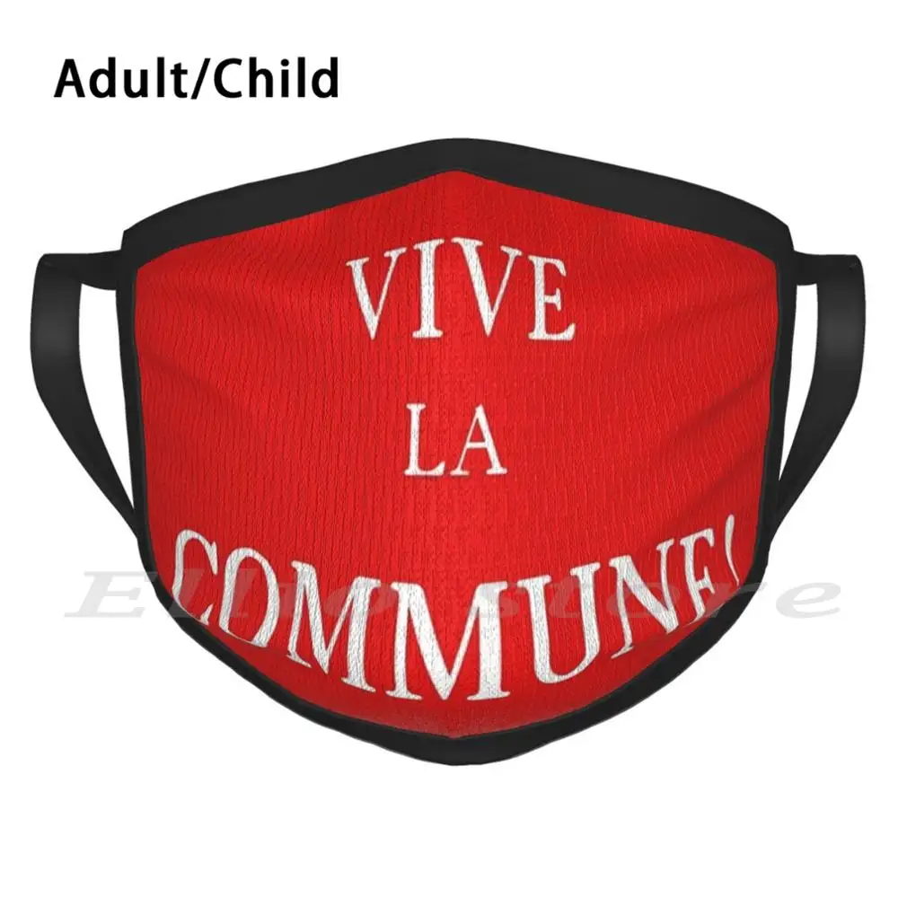 Flag Of The Paris Commune Print Washable Anti Dust Scarf Mask Socialism Paris 1871 Proudhon Anarchist Marxism