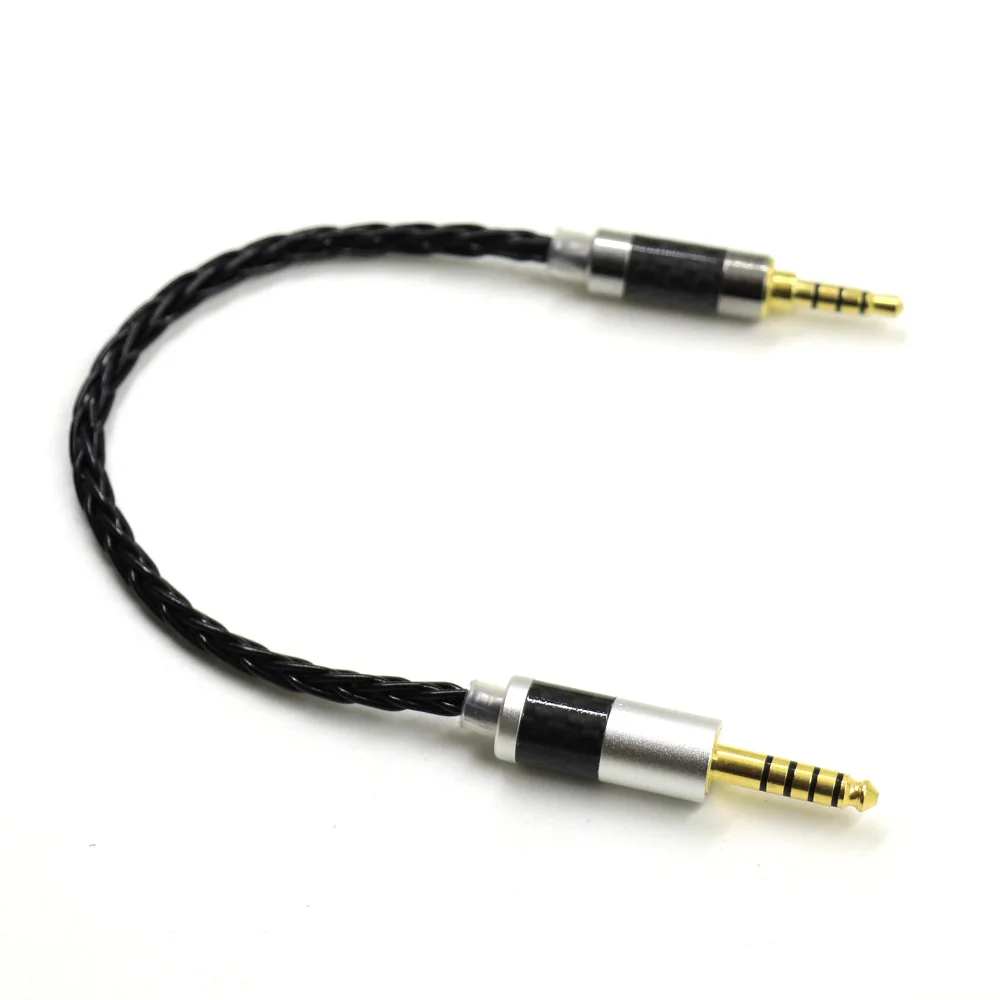 Haldane hifi 7n banhado a prata 3.5mm trrs macho balanceado para 4.4mm cabo adaptador de áudio macho balanceado 3.5 a 4.4 conector de equilíbrio