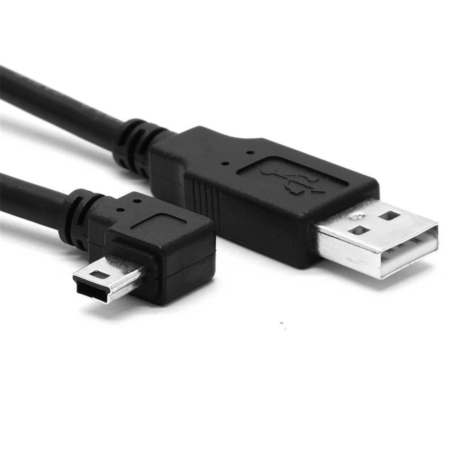 Mini USB B tipo 5pin maschio su giù sinistra destra angolata 90 gradi a USB 2.0 cavo dati maschio 0.25m 0.5m 1.8m 5m