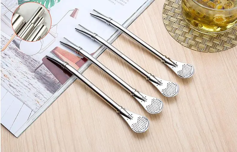

720pcs Stainless Steel Drinking Straw Filter Handmade Yerba Mate Tea Bombilla Gourd Washable Tea Tools Bar Accessories