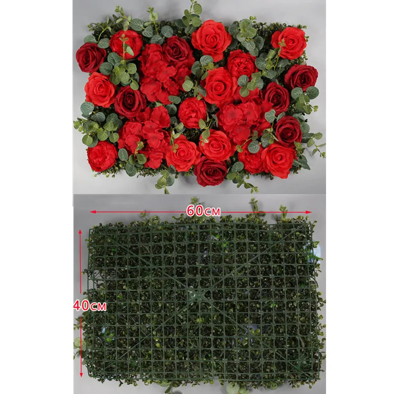 40x60cm Artificial flowers Silk rose Flower wall Pink romantic Wedding decoration Party Holiday celebration outdoor background