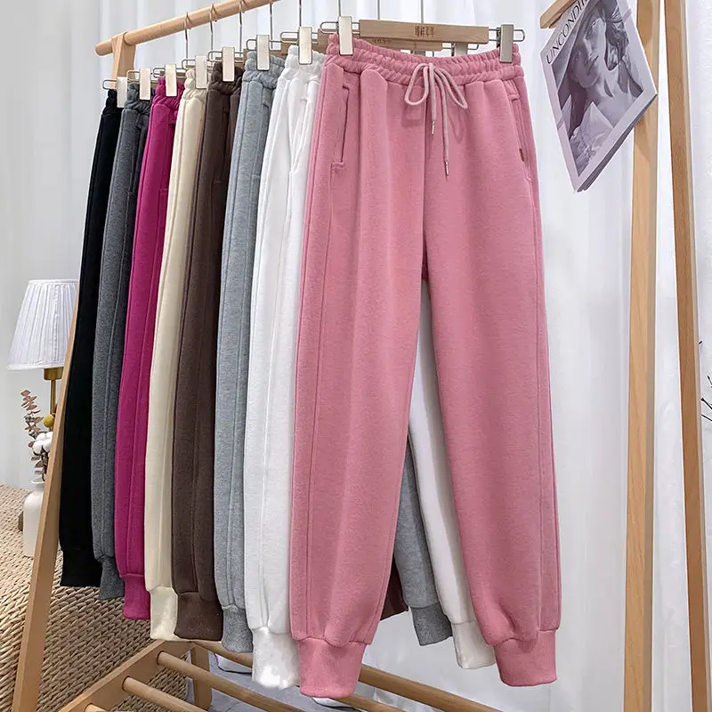 

Casual Gray Sweatpants Loose High Waist Harem Pants Women Trousers Spring Autumn Black White Baggy Joggers Sweat Pants