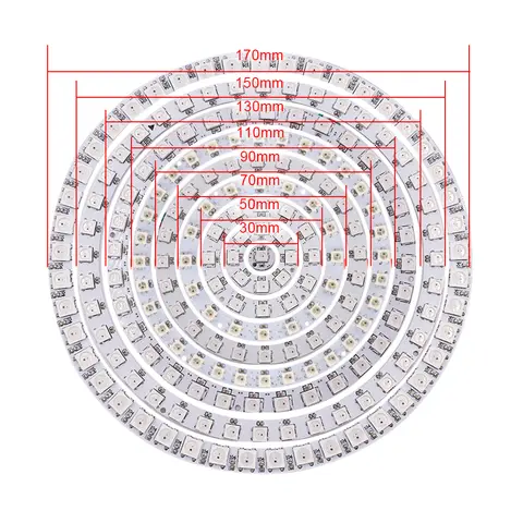 5V LED Ring Hard Strips WS2812B RGB Light 30cm 50mm 60mm 70mm 90mm 110mm 150mm 170mm Angel Eyes Led Headlight Bulb Lamps for Car