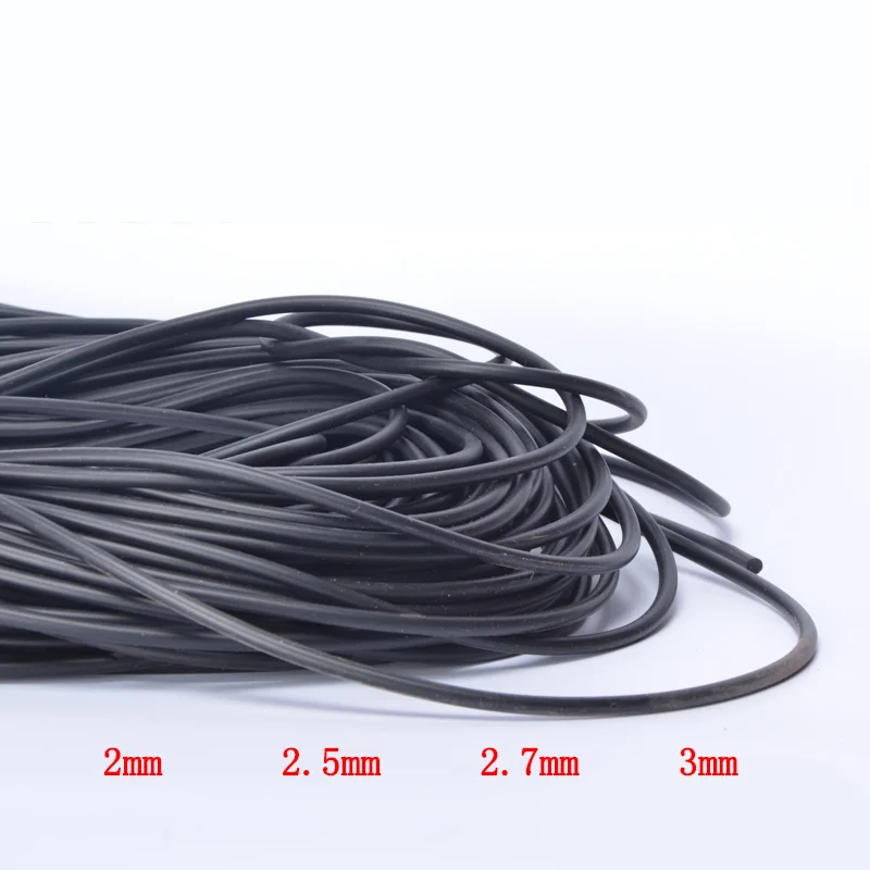 5Meters 2mm 2.5mm 2.7mm 3mm FKM FPM Viton Seal round bar circle sealing strip o ring Fluorine rubber strip