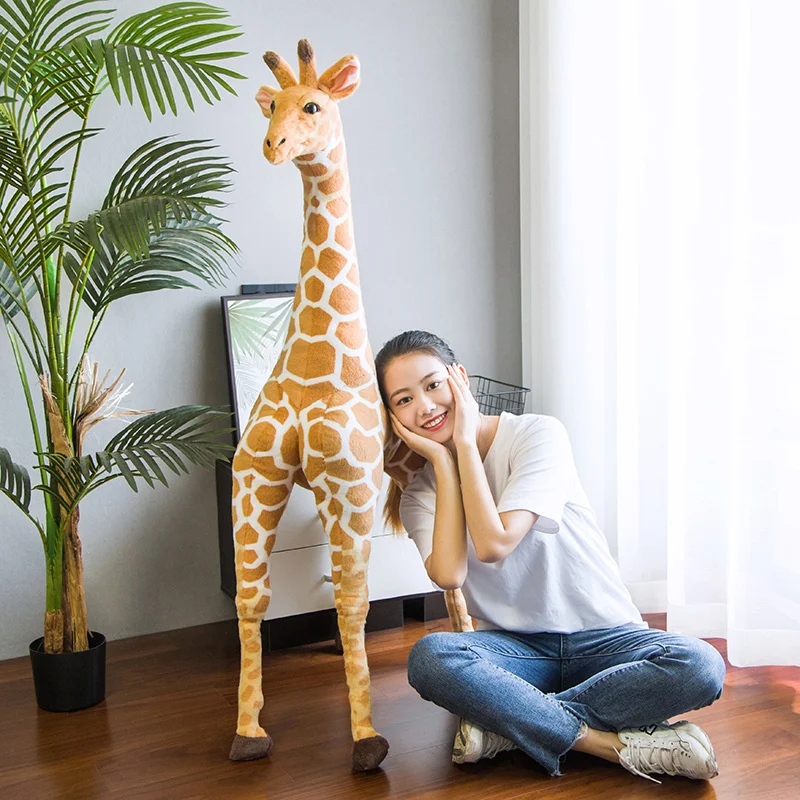 30/50/60/80/100/120cm Riesige Echt Leben Giraffe Plüsch Spielzeug Niedlich Gestopft tier Simulation Puppen Geburtstag Geschenk Kinder Schlafzimmer Dekor