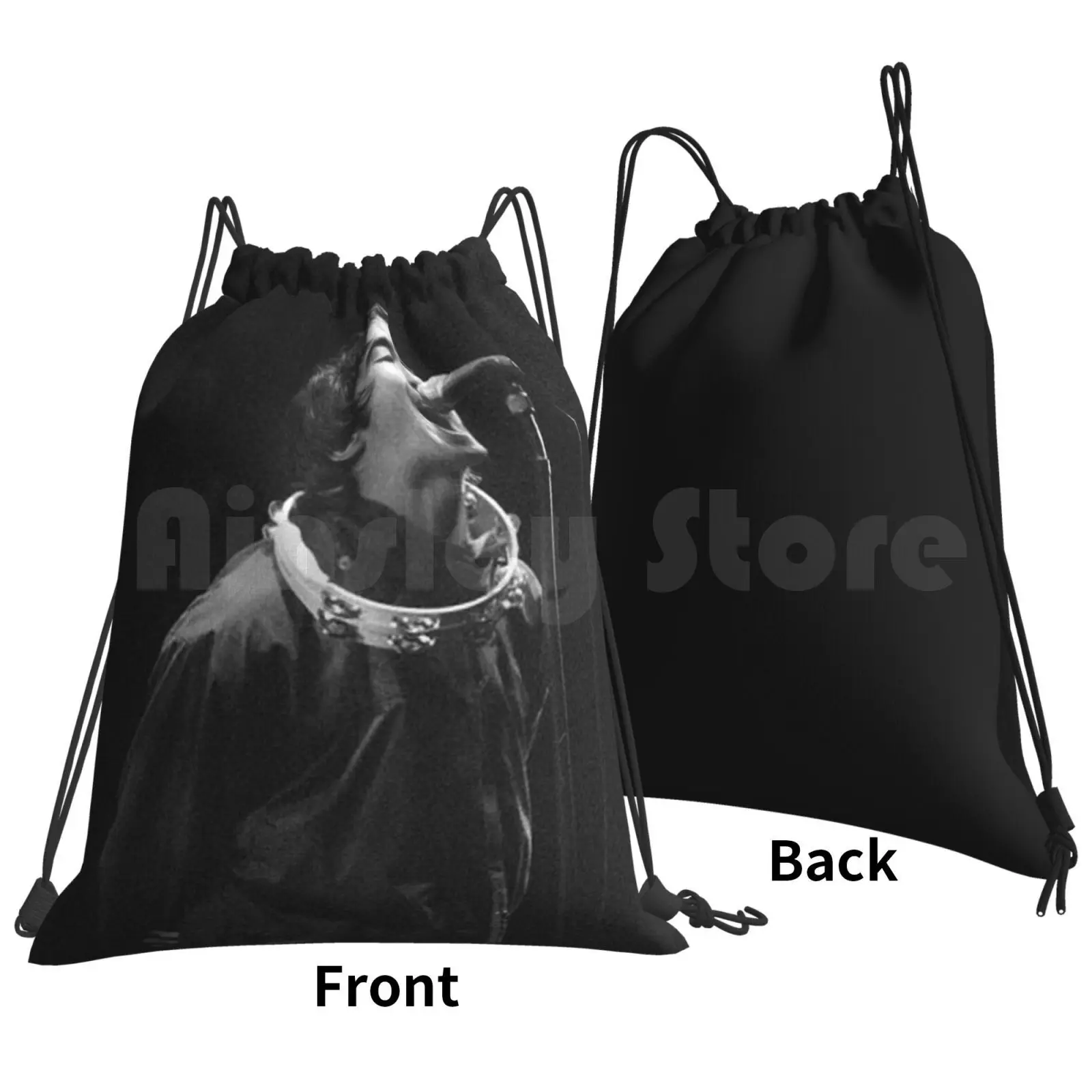 Liam Gallagher Print Backpack Drawstring Bag Riding Climbing Gym Bag Liam Gallagher Madferit Graphic Live Forever Nineties