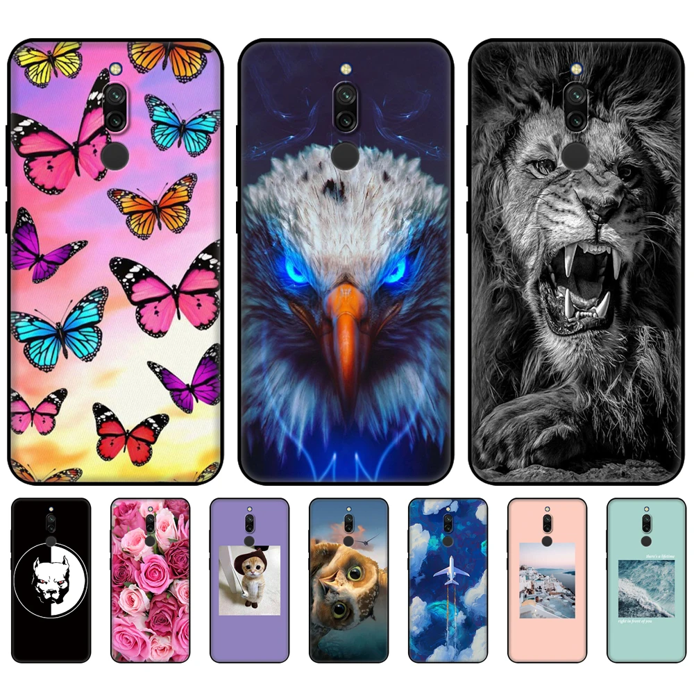 For xiaomi redmi 8 case soft silicon back phone cover on redmi 8 bumper hongmi 8 shell bag redmi8 coque black tpu case