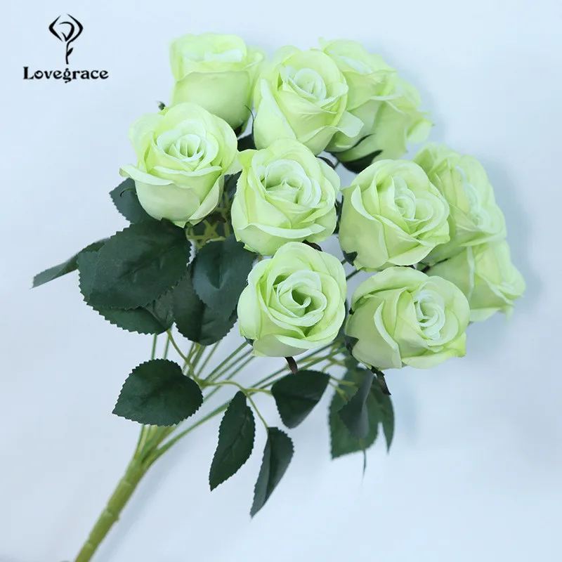 1 Bouquet 12 Heads Silk Flower Roses Artificial Rose Flowers Multicolor For Wedding Table Home Party Decor Fake Flowers Bouquet