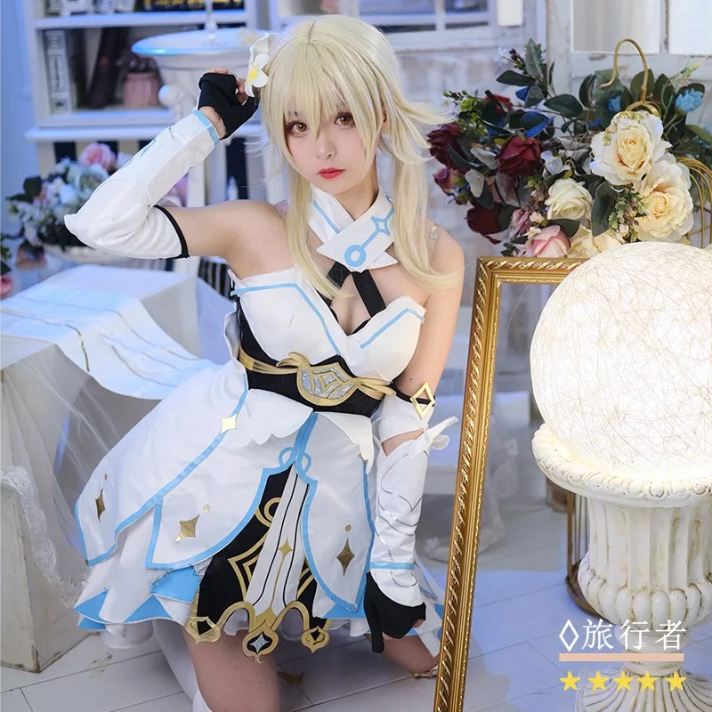 

Game Genshin Impact Project Cosplay Costume Halloween Anime Genshin Impact Traveler Lumine Cosplay Dresses Set