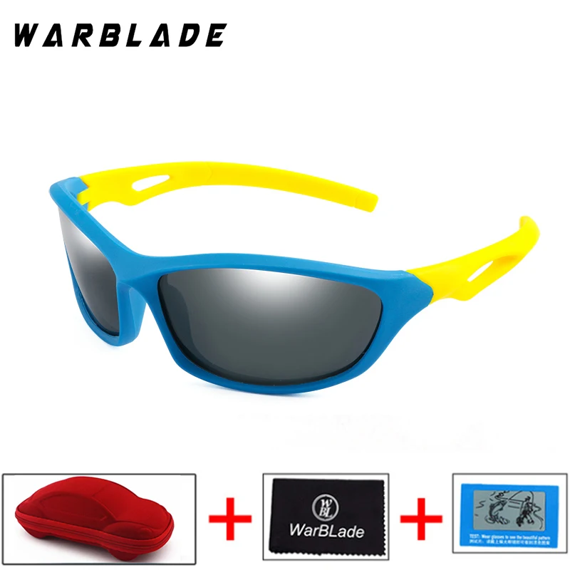 

WarBlade 2020 TR90 Polarized Kids Sunglasses with Case Children Silicone Safety Sun Glasses Gift Set For Baby Boys Girls Oculos