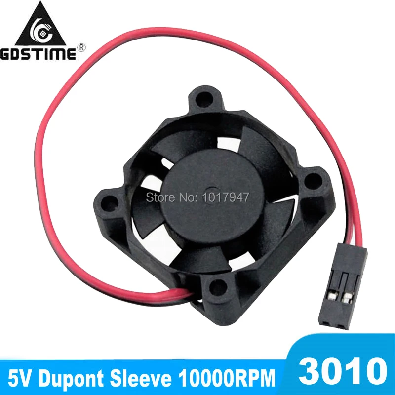 

50PCS LOT Gdstime 3010 30x30x10mm Dupont 2Pin Connector Micro Small Cooling Fan DC 5V 3CM 30MM for 3D Printer Parts