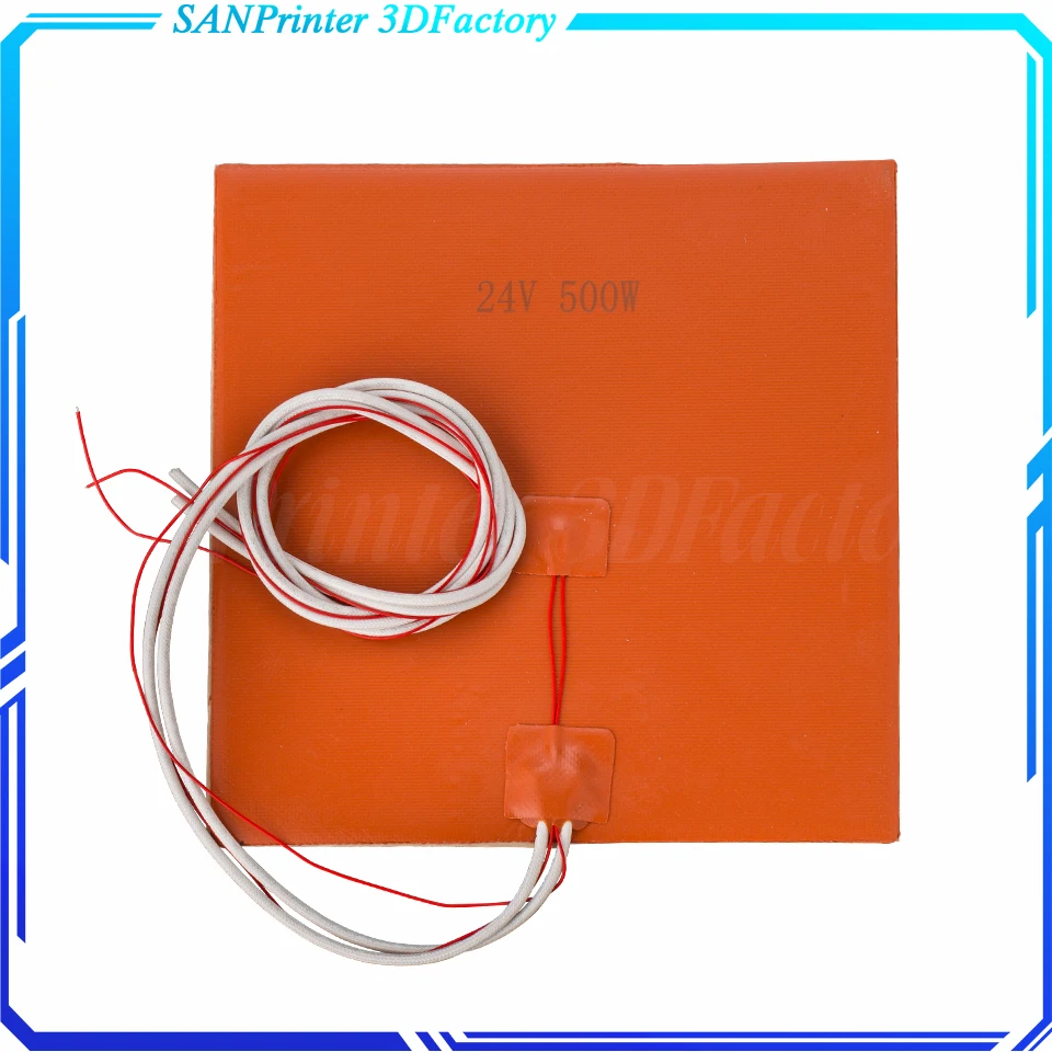 Silicone Heated Bed Heating Pad Waterproof 220/300x300/310/235/400 mm 12V/220/110 V for 3D printer Ender-3 cr10 Parts hot bed