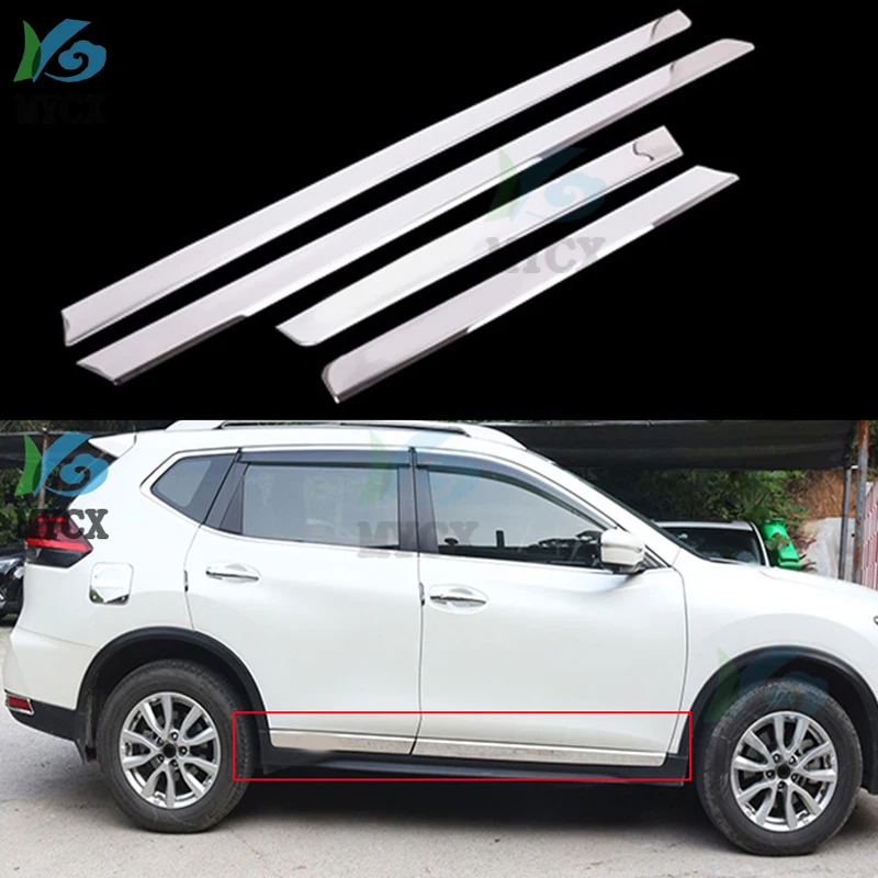 

For Nissan X-Trail X Trail T32 2014-2019 Stainless Steel Car body side moldings side door decoration Car styling