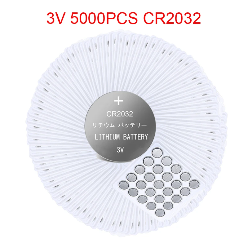 

5000PCS 2032 battery cr2032 BR2032 cr 2032 5004LC KL2032 SB-T15 3v Button Cell Coin Lithium Batteries for Watch Computer Toys