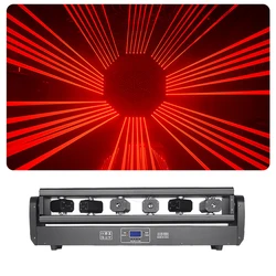 DJ Laser Moving Head 6 Eyes Red Green Blue Laser System Show Projector Stage Effect Lighting For Disco Xmas Party KTV Wedding