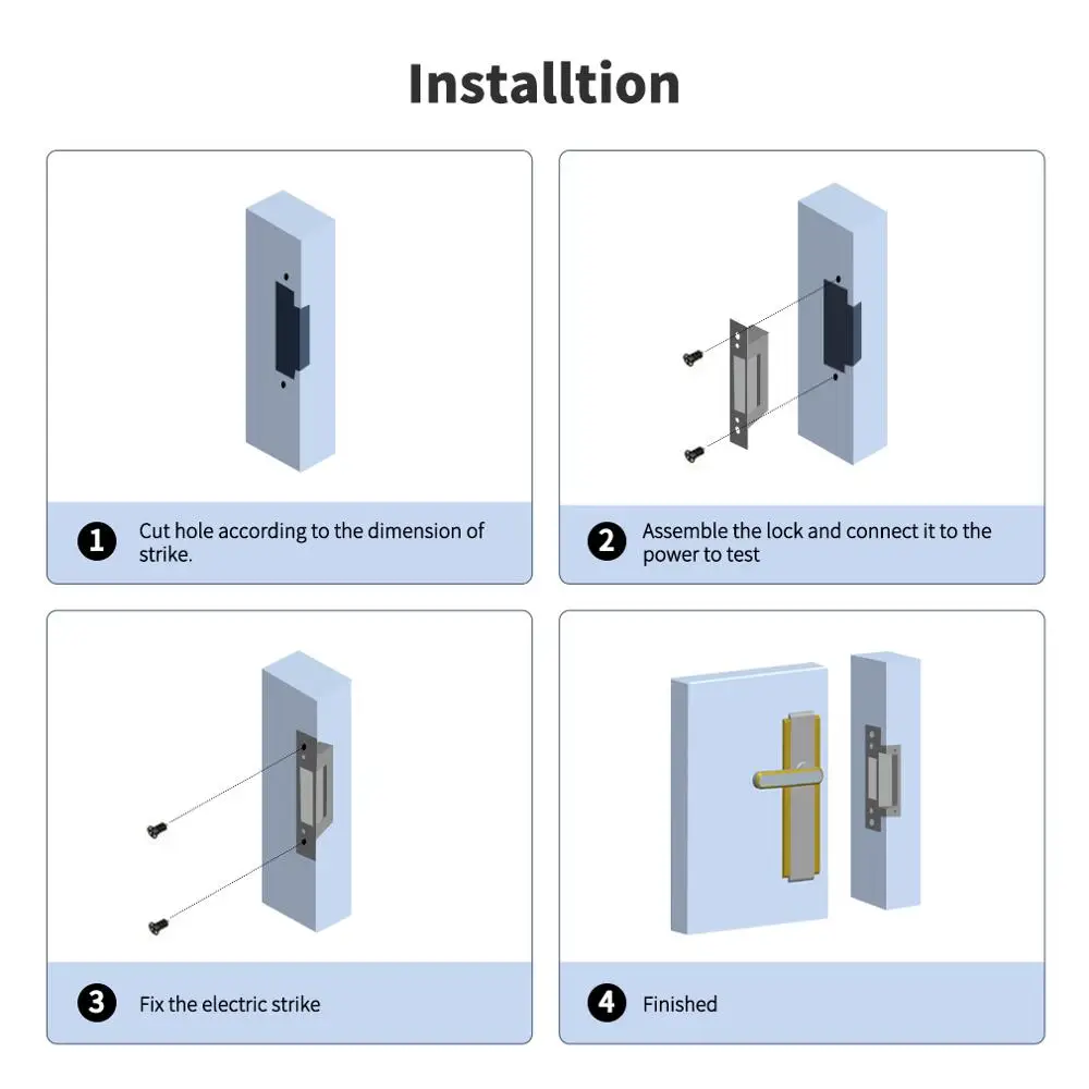 TMEZON Electric Strike Lock Narrow Type Electric Door Lock with Power Supply Control for different Door NC Mode Fail Safe Access