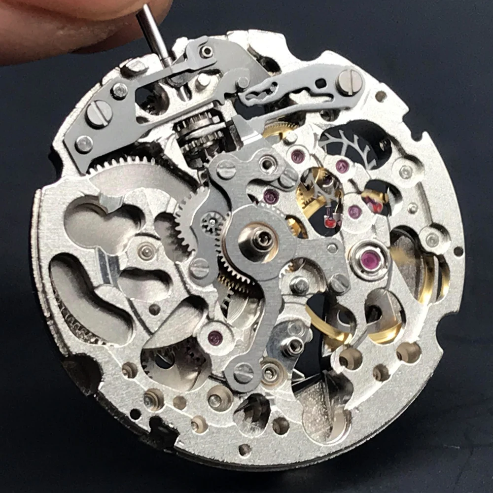 Miyota Original Japan Skeleton Mechanical Movement 8N24 21 Jewels High Quality Automatic Self-winding Movement Steel Silver