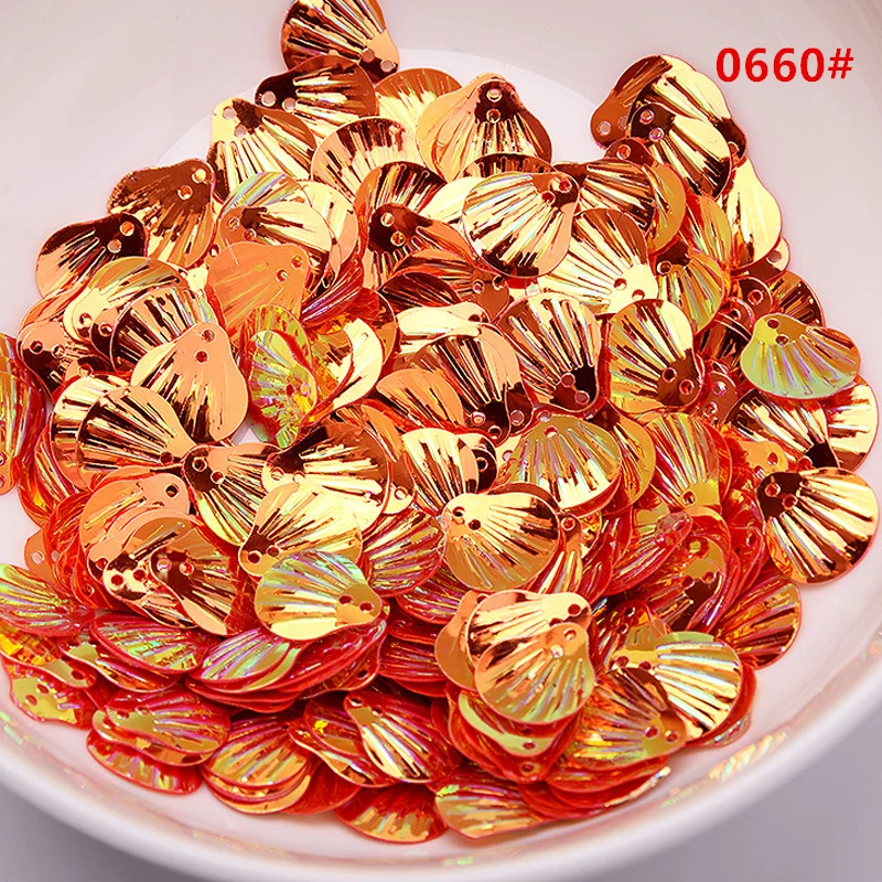 All size colorful shell shape Seuqin PVC Loose Paillettes Wedding Craft DIY clothing Housewear Furnishings Sewing Accessory 50g