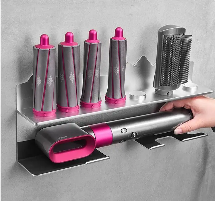 Hair-curling rod storage rack hole-free Dyson hair styling device hanger wall-mounted bathroom rack bracket