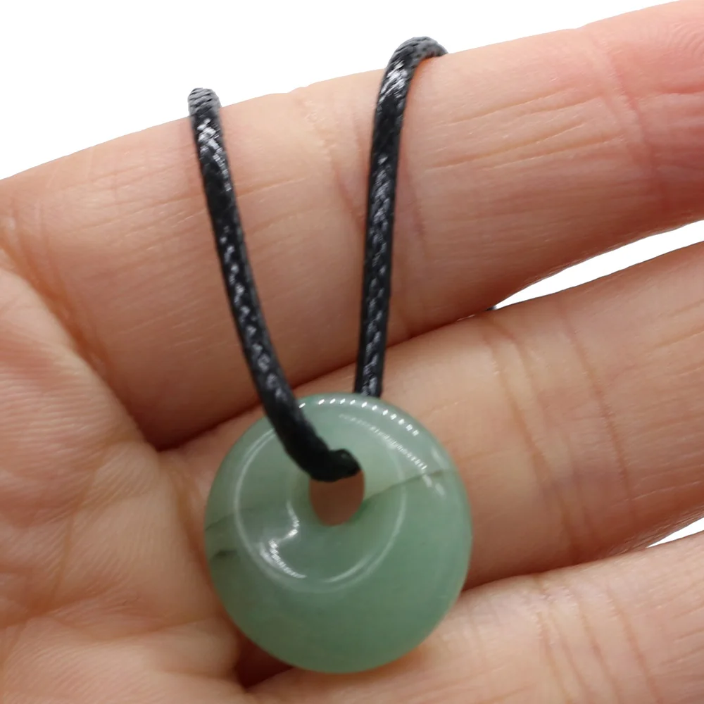 Trendy Natural Stone Rose Pink Quartz Necklace Big Hole Beads Charms Pendant Choker Lapis Lazuli Necklaces for Women Men Jewelry - Image 5