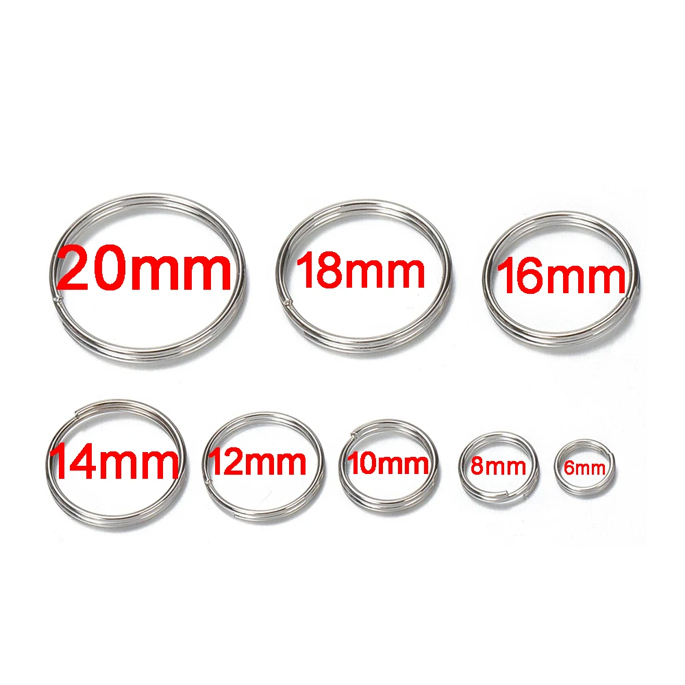 50pcs Metal Keyring Blank Circle for DIY Keychain Making